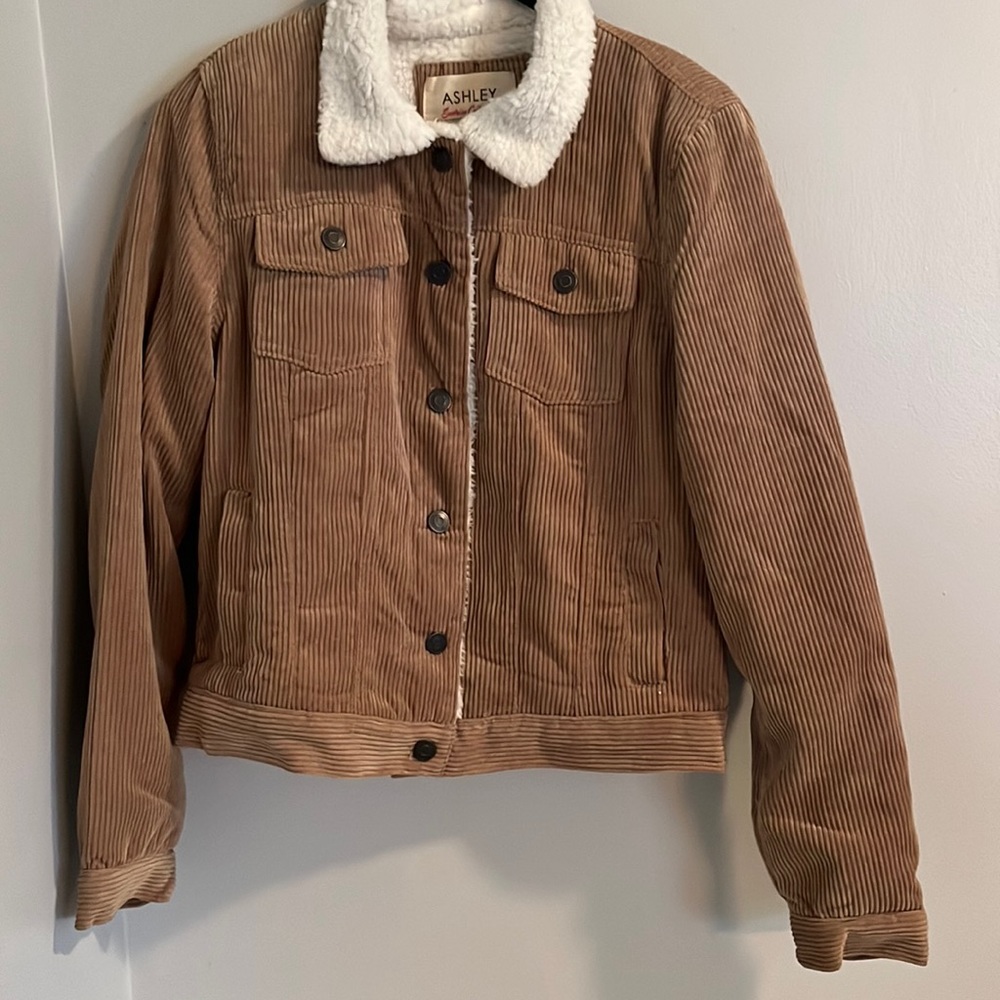women’s corduroy brown jacket with buttons